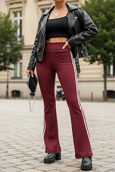 PASTELASTORE High Waist Side Stripe Spanish Leg Women's Leggings