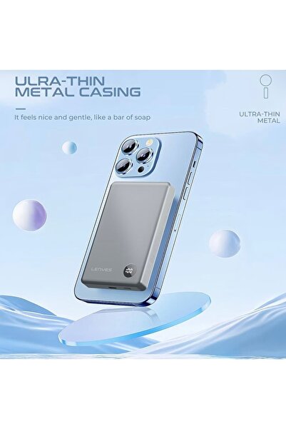 Lenyes PW137D 10000mAh Wireless Power Bank – 20W Type-C & 15W Wireless