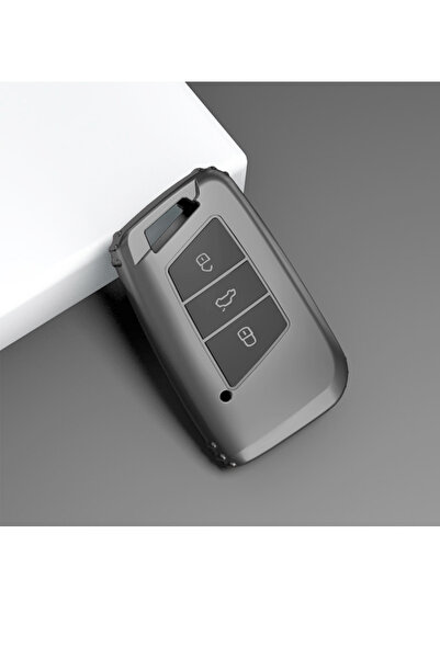 MeyZone Volkswagen Passat B8 Skoda Superb Gri Silikon Anahtar Kılıfı Anahtar ...