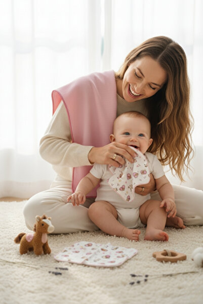 Salvia Dione طقم أطفال من الموسلين مكون من 3 قطع، 100% قطن، غطاء كتف قطني، قط...