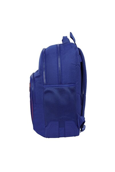 Barcelona Rucsac F.C. 24/25, Maro-Bleumarin, 32x42x15 cm, mâner superior, compartimente multiple, poliester