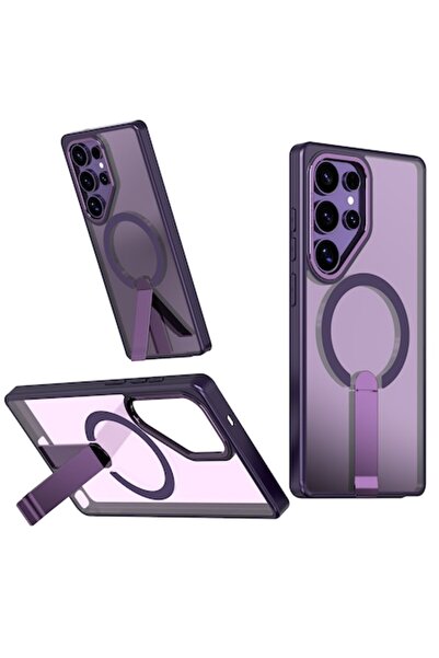 TYBO Husă de protecție pentru Samsung Galaxy S24 Ultra - Compatibilă cu MagSafe, Suport metalic, Mov