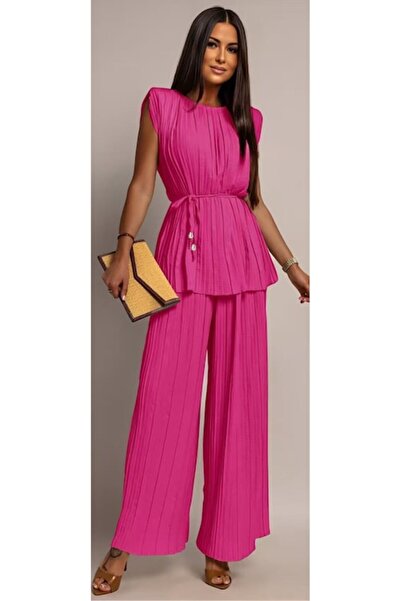 OEM Elegant Women's Pleated Set, Pink, Size M-L INTL