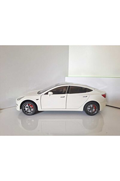aksooytoys Tesla Model 3 1:24 Diecast Metal Model Car with Sound and Light White