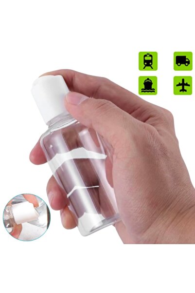 Jumbo Set of 3 Travel Containers, Leak-Proof, Reusable, 80 ml, Transparent-White