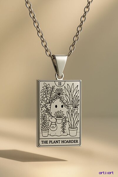 ArtinArt قلادة تاروت لمحبي النباتات |   قلادة من الفولاذ المقاوم للصدأ باللون...