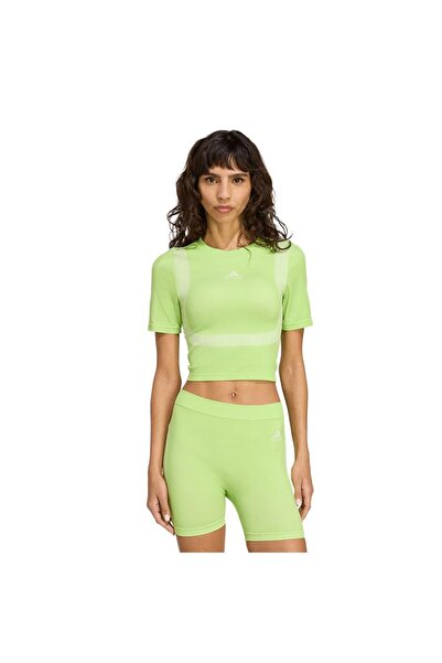 adidas Γυναικείο πράσινο μπλουζάκι χωρίς ραφές TEE JV8506