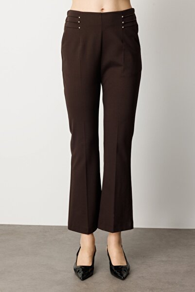 Ekol Bead Detailed Flared Women's Trousers 1083