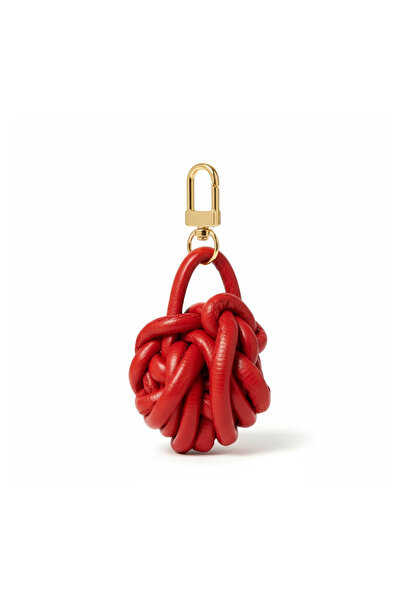 Trend aksesuar Red Leather Keychain and Bag Charm