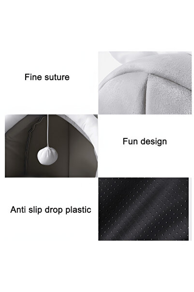 Tim Comfortable Cat Bed – Cotton + Sponge, Semi-Enclosed Design, Easy to Wash, Gray