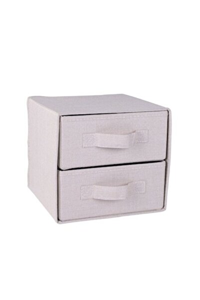 ANTBRO storage box, polyester/cardboard, square, 2 compartments, 22 x 22 x 20 cm