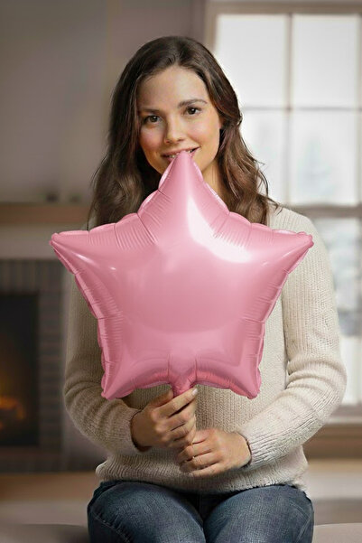 Baloncu Dede Pink Star Foil Balloon 1 Piece 45 cm Romantic Celebration Birthd...