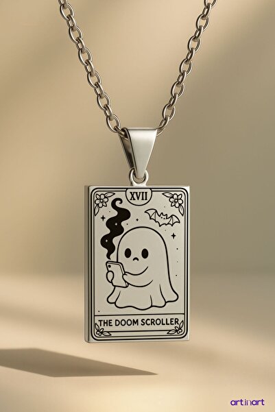 ArtinArt قلادة دوم سكرولر تاروت |   قلادة من الفولاذ المقاوم للصدأ باللون الذهبي