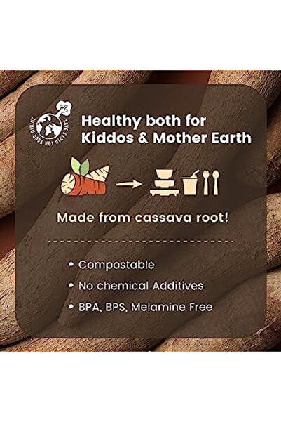 Miniware Set diversificare hrana bebelusi Little Foodie, 100% din materiale naturale biodegradabile,