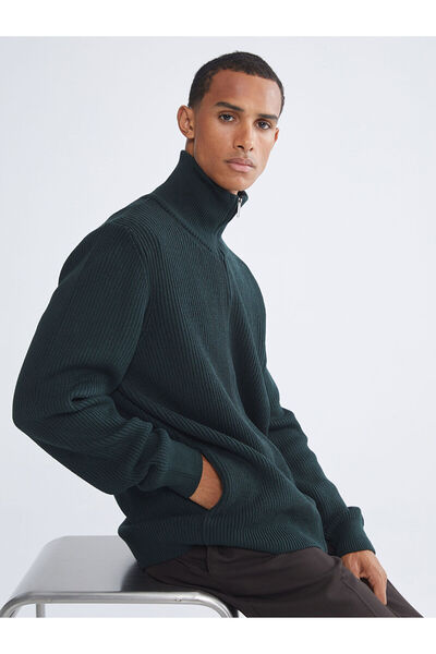 LC Waikiki New Season Standard Fit Stand Collar Men's Knitwear Cardigan