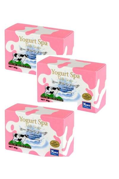 YOKO عبوة من 3 قطع من صابون الحليب والزبادي 90 جرامًا