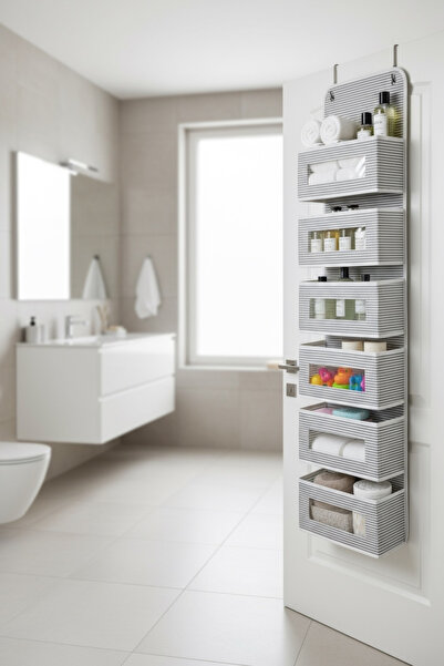 Hesaplı Kasa Multi-Purpose 6-Compartment Over-The-Door Hanging Organizer - Baby Room Toy, Bathroom Accessory Organizer