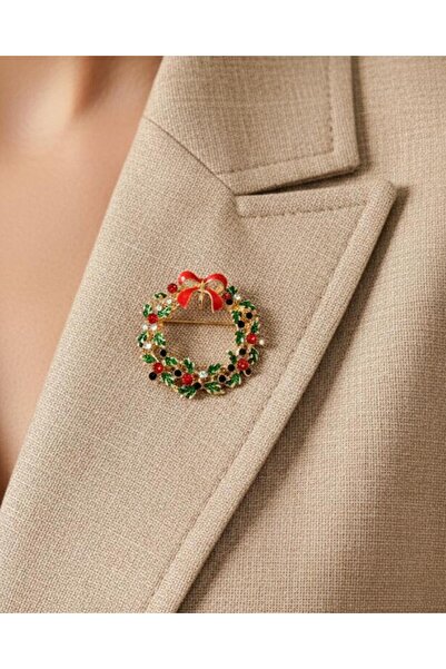 Nevoka Renkli Taşlı Kokina Çelenk Broş