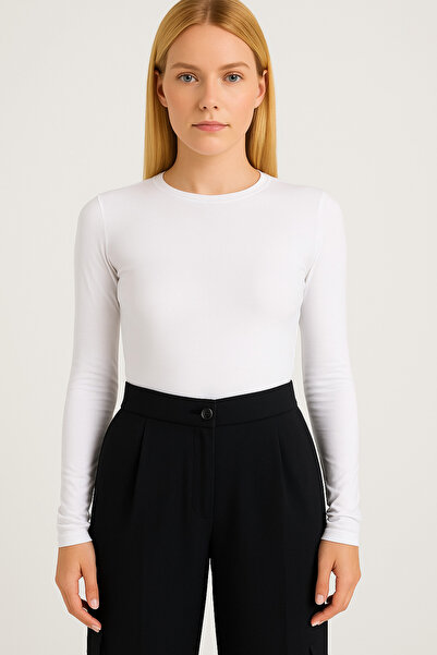 RABTEKS Soft Touch Women's Black Round Neck Flexible Casual Blouse