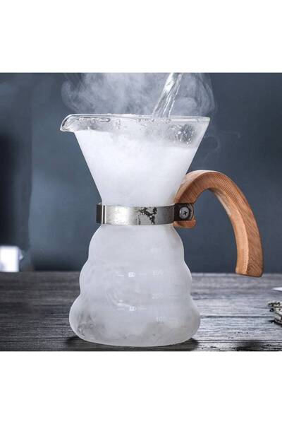 LUXURY Chemex Wood Finish Drip Coffee Pot with 600ml Stainless Steel Filter