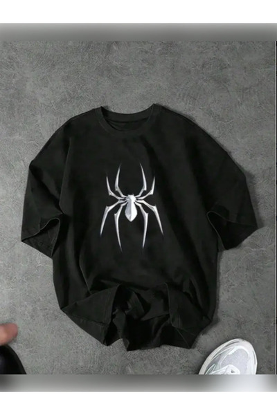 TİMİSİVA Μπλουζάκι Unisex oversized SPIDER με τύπωμα Βαμβακερό με κοντό μανίκ...