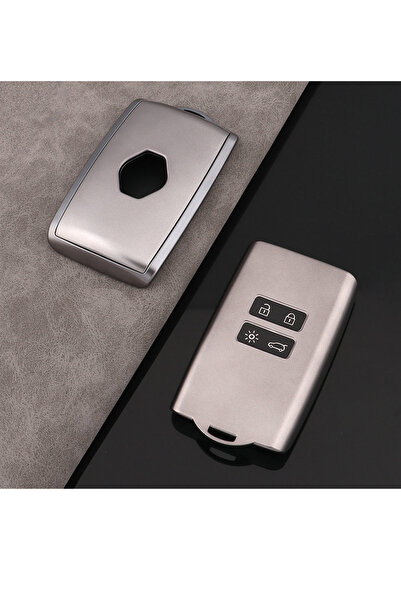 MeyZone غطاء مفتاح سيليكون رمادي اللون لسيارات رينو ميجان 4 وكادجار وتاليسمان...