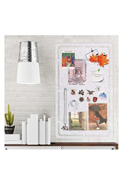 Generic Large Felt Pin Board Light Grey with 35 Push Pins