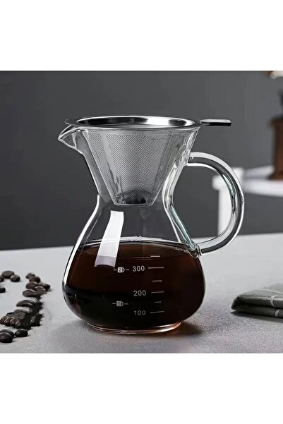 LUXURY Chemex Coffee Maker Stainless Steel Filter Coffee Maker 300ml