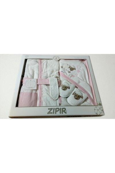 MİLAYS LİFE HOME COLLECTİON طقم روب حمام مطرز بتصميم خروف لطيف مصنوع من القطن...