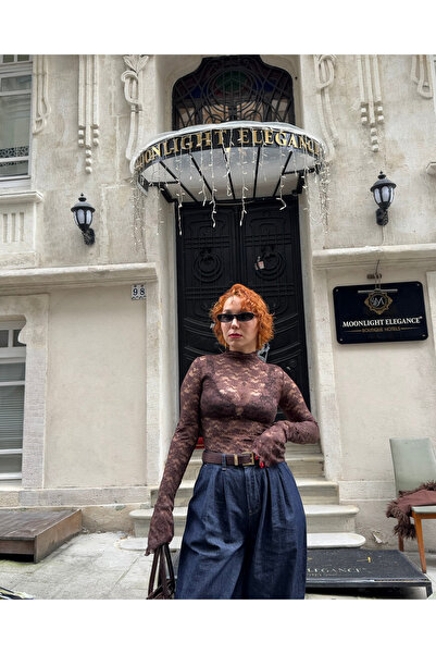 Bak'ap Тенденция Дантели Транспаран Блуз Аура