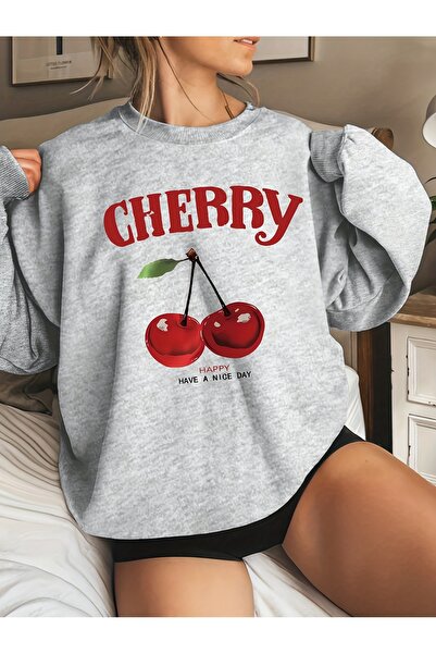 cc collection Swea tricou pentru femei, cu imprimeu cireșe, supradimensionat,...