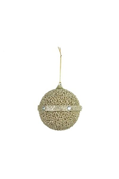 ANTBRO Ornament de Crăciun - Glob din spumă cu sclipici și paiete, auriu, 8 cm