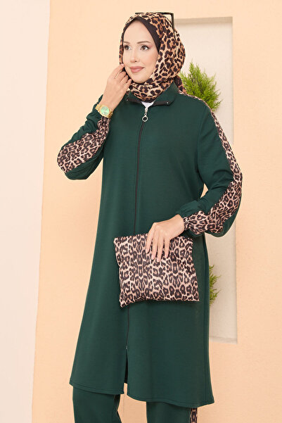 EBRUTESETTÜR Leopard Stripe Zippered Soft Suit