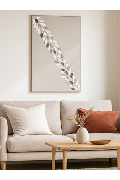 MARIA HOMES لوحة فنية تجريدية حديثة على الحائط - قماش مؤطر بنمط أوراق قطرية م...