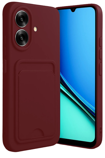 New Face LVSQVR Realme Note 60 سيليكون مع بطاقة كيلفن (213518) - أحمر داكن