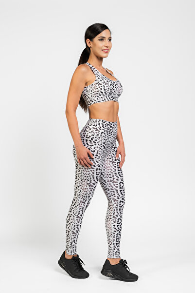 Progressive Fitness set Easy Fit White Animal Print bra and tights