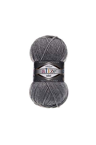 Alize Superlana Midi El Örgü İpi 100g – Yumuşak ve Dayanıklı - Renk Kodu: 21 - Gri