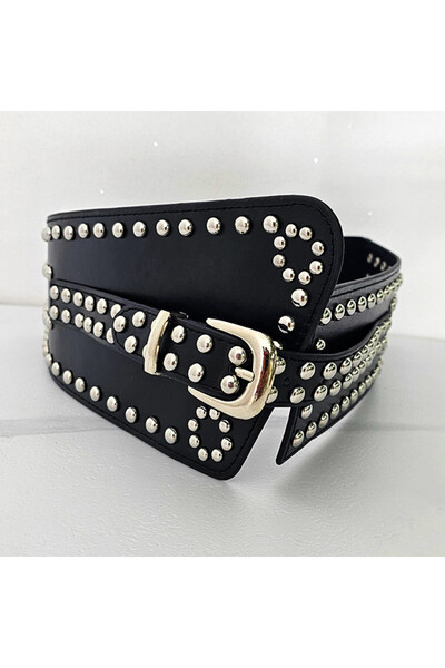 velve Centura corset cu catarama Teo Star, elastica, din piele ecologica cu d...