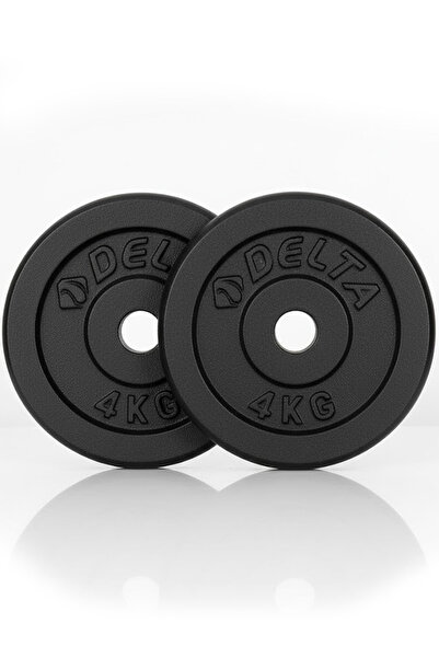 Delta Döküm Plaka Siyah 4 KG x 2 Adet Toplam 8 Kg | Ağırlık Dambıl Plakası Da...