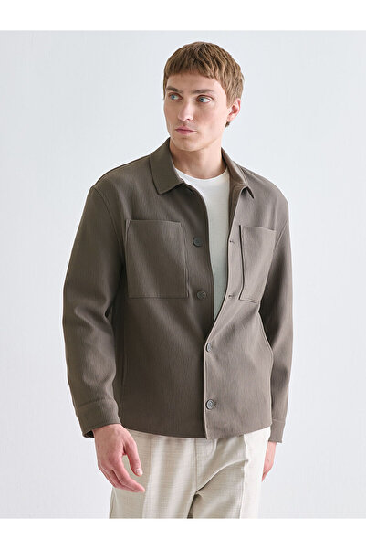 LC Waikiki LCW Vision Haki Gömlek Yaka Erkek Ceket W5EE99Z8