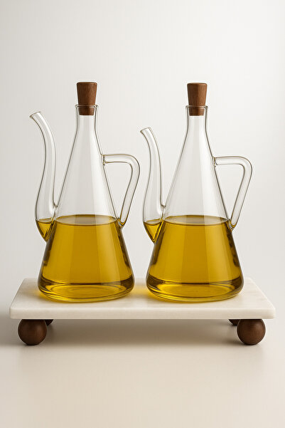 Dia Pitcher Oil Pot Set Multi-Purpose Serving Set with Marble Ball Footed Stand