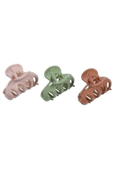 ANTBRO - Set de 3 agrafe strălucitoare pentru păr în roz, kaki și teracotă, 7...