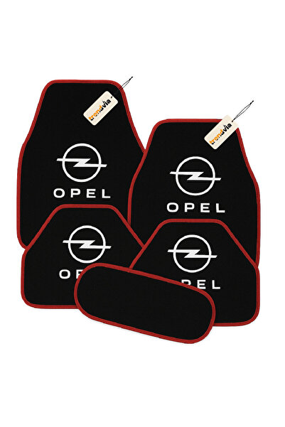 trivexa Opel Logolu Siyah Kırmızı Oto Halı Paspas Seti 5’li – Kaymaz Tabanlı,...