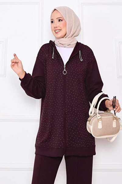 EBRUTESETTÜR Serpme Taşlı Zippered Soft Double Suit