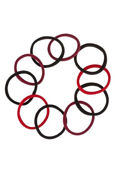 ANTBRO - Set de 10 elastice din țesătură terry, negru, roșu și vișiniu