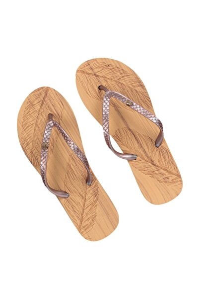 OEM Papuci de plajă, model metalic cu frunze, bareta mov, multicolor, mărime universală INTL