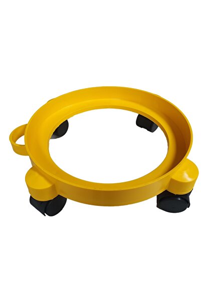 TP 1 قاعدة اسطوانة غاز بلاستيكية متحركة صفراء اللون