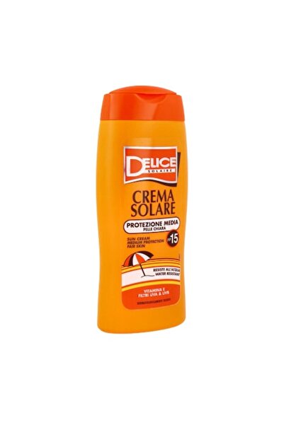 DELİCE Solaire sunscreen cream, SPF15, water resistant, with Vitamin E, UVA and UVB filter, 250ml