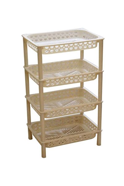 The comprehensive house سلة تخزين خضراوات بأربعة طبقات، بيج، 14 سم