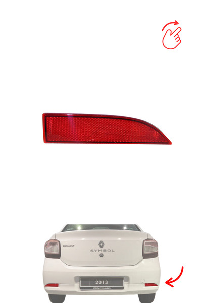 MEFAUTO Right Rear Bumper Reflector Compatible with Renault Symbol Sandero 2 Laguna 2